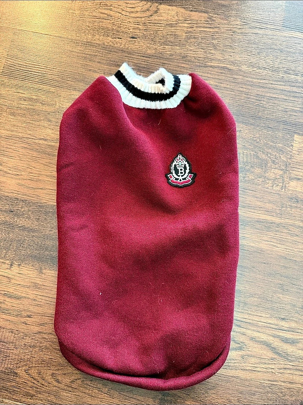 Burgundy Fleece Dog Sweater